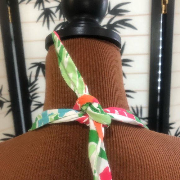 Chaps Summery Floral Halter Dress Size 12 Vintage Marilyn Monroe Halter Style - Picture 8 of 15